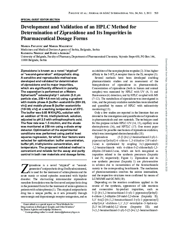 (PDF) Development and Validation of an HPLC Method for Determination of ...