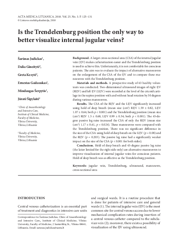 (PDF) Is the Trendelenburg position the only way to better visualize