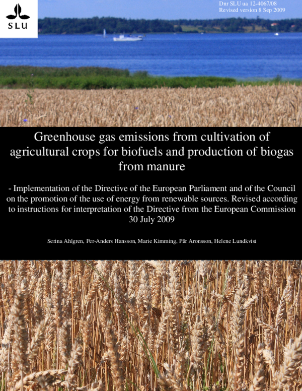 (PDF) Greenhouse gas emissions from cultivation of agricultural crops ...