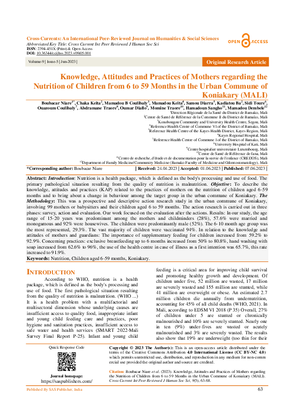 (PDF) Knowledge, Attitudes and Practices of Mothers regarding the ...