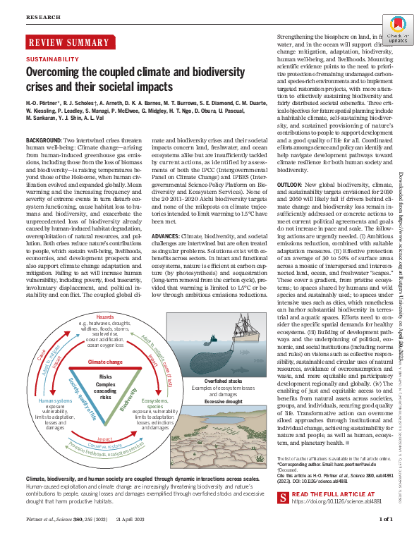 (PDF) Overcoming the coupled climate and biodiversity crises and their ...