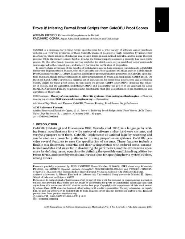 (PDF) Prove it! Inferring Formal Proof Scripts from CafeOBJ Proof Scores