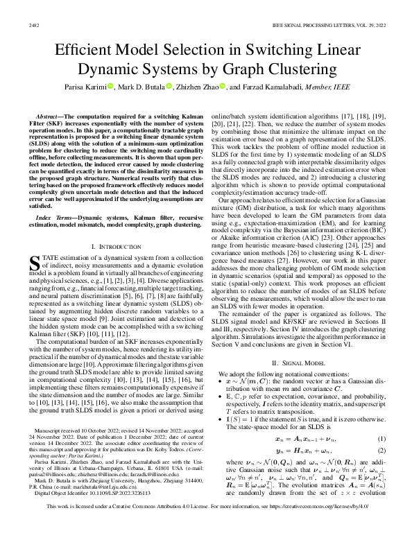 (PDF) Efficient Model Selection in Switching Linear Dynamic Systems by ...