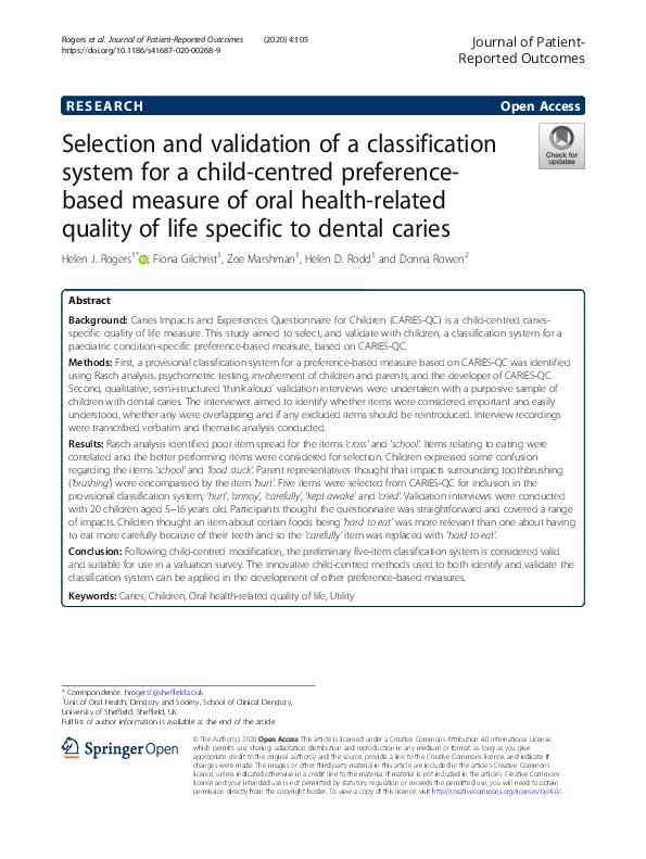 (PDF) Selection and validation of a classification system for a child ...