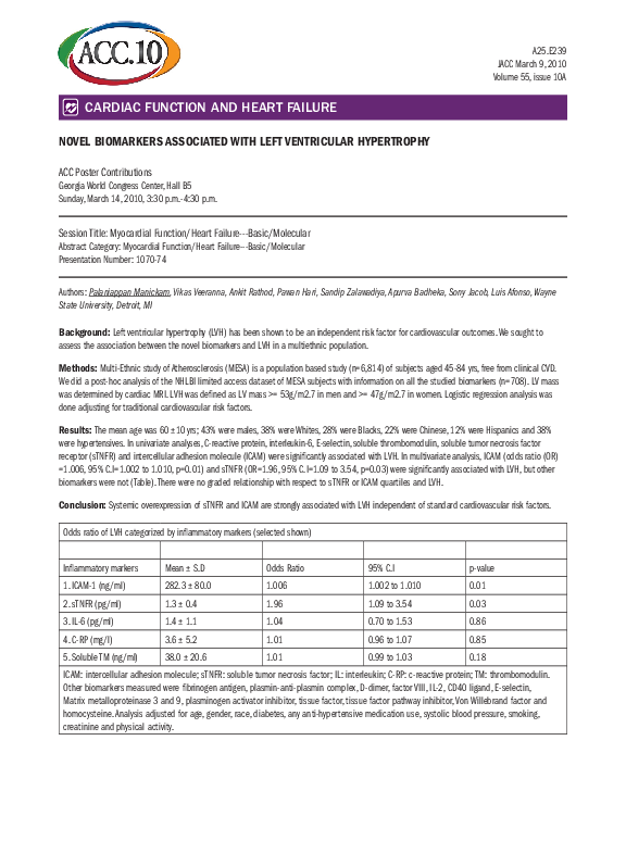 (PDF) Novel Biomarkers Associated with Left Ventricular Hypertrophy