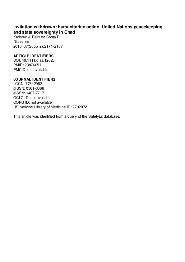 (PDF) Invitation withdrawn humanitarian action, United Nations