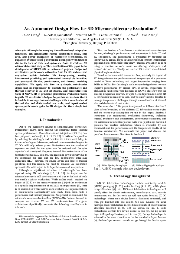 (PDF) An automated design flow for 3D microarchitecture evaluation