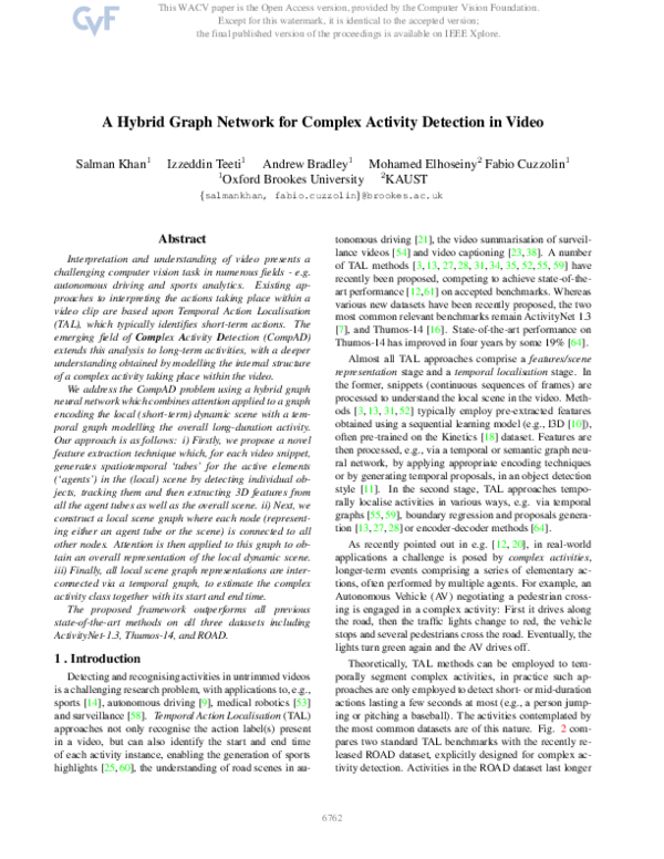 (PDF) A Hybrid Graph Network for Complex Activity Detection in Video