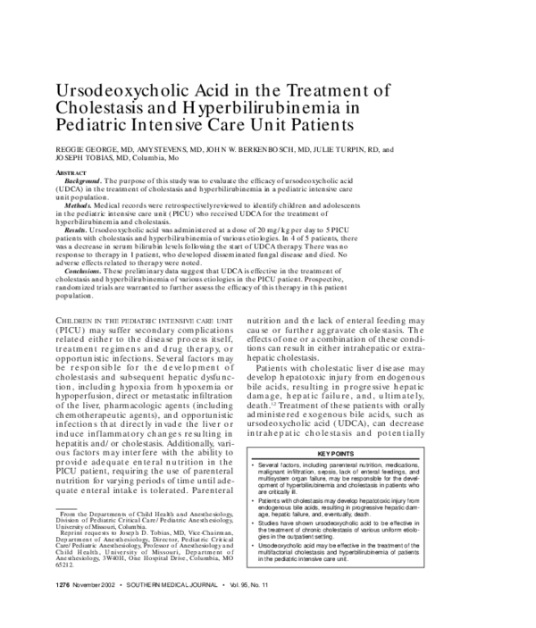 (PDF) Ursodeoxycholic Acid in the Treatment of Cholestasis and ...