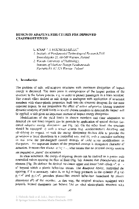 (PDF) Design of Adaptive Structures for Improved Crashworthiness