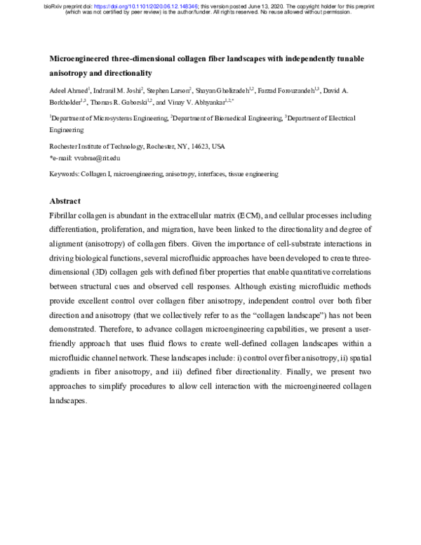 (PDF) Microengineered three-dimensional collagen fiber landscapes with ...