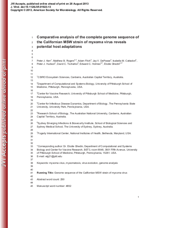 (PDF) Comparative analysis of the complete genome sequence of