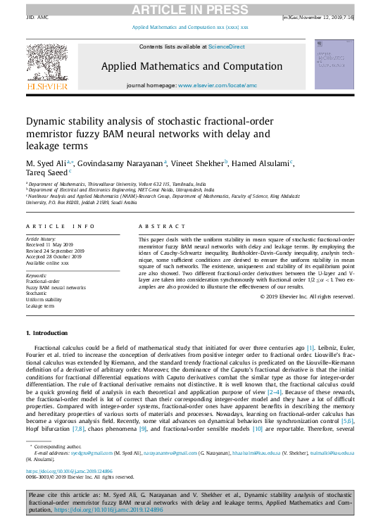 (PDF) Dynamic stability analysis of stochastic fractional-order ...