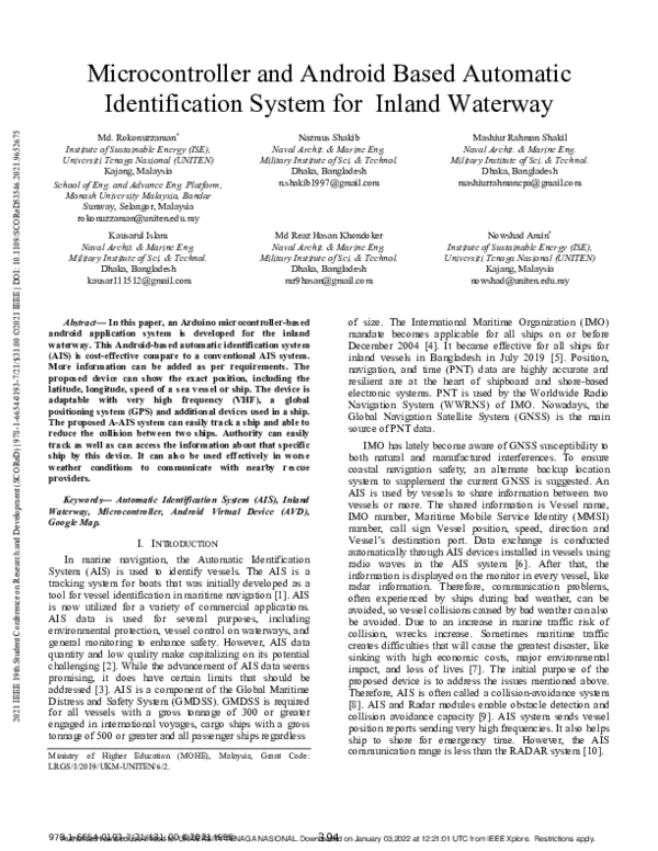 (PDF) Microcontroller and Android Based Automatic Identification System ...