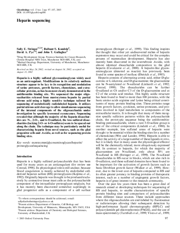 (PDF) Heparin sequencing