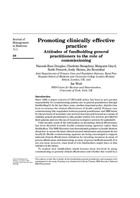 (PDF) Promoting clinically effective practice