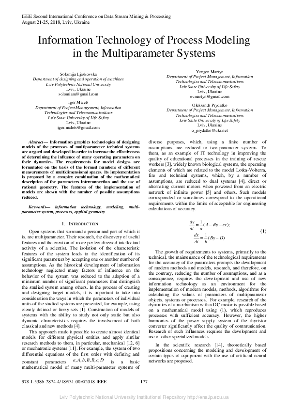 (PDF) Information Technology of Process Modeling in the Multiparameter ...