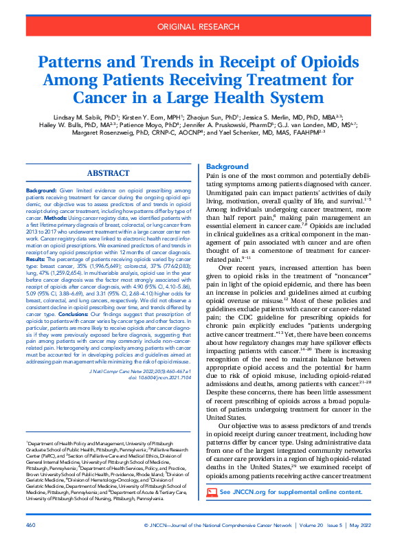(PDF) Patterns and Trends in Receipt of Opioids Among Patients ...