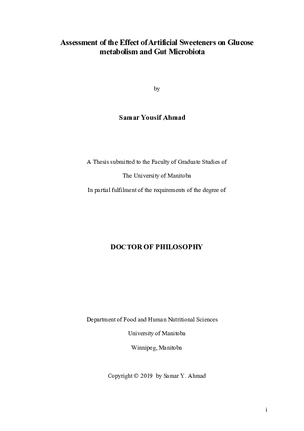 (PDF) Assessment of the effect of artificial sweeteners on glucose ...
