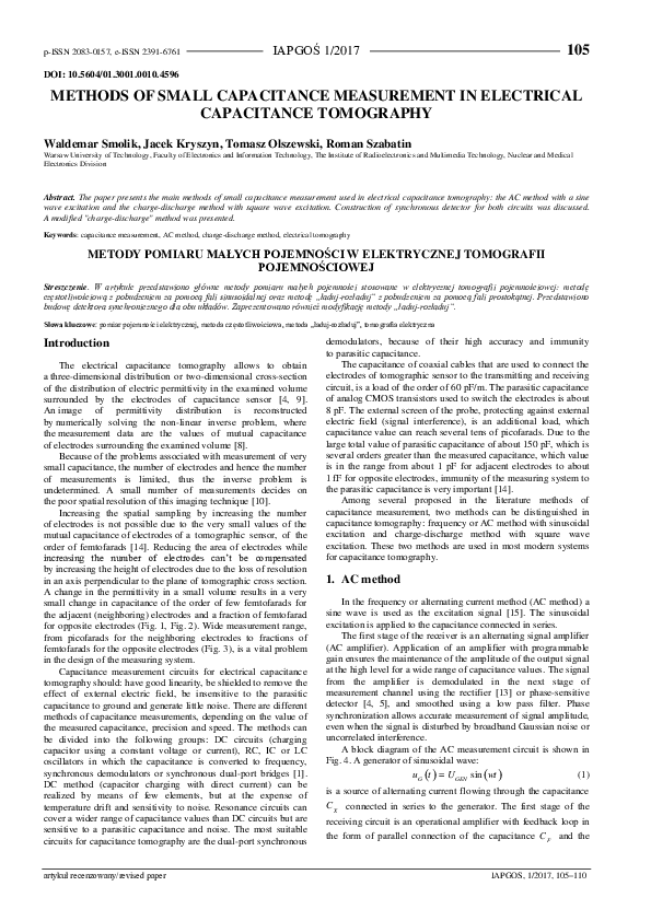 (PDF) Methods of Small Capacitance Measurement in Electrical