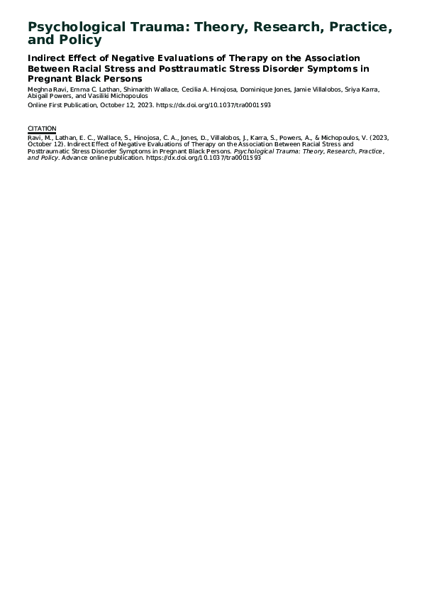 (PDF) Indirect effect of negative evaluations of therapy on the ...