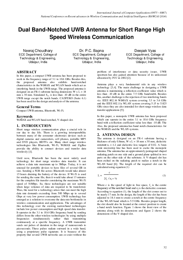(PDF) Dual Band-Notched UWB Antenna for Short Range High Speed Wireless ...