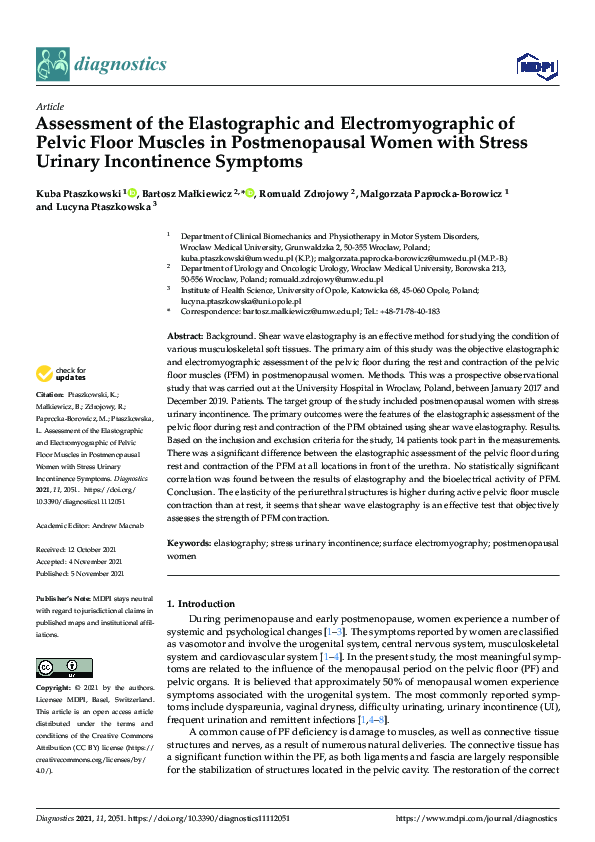 (PDF) Assessment of the Elastographic and Electromyographic of Pelvic ...