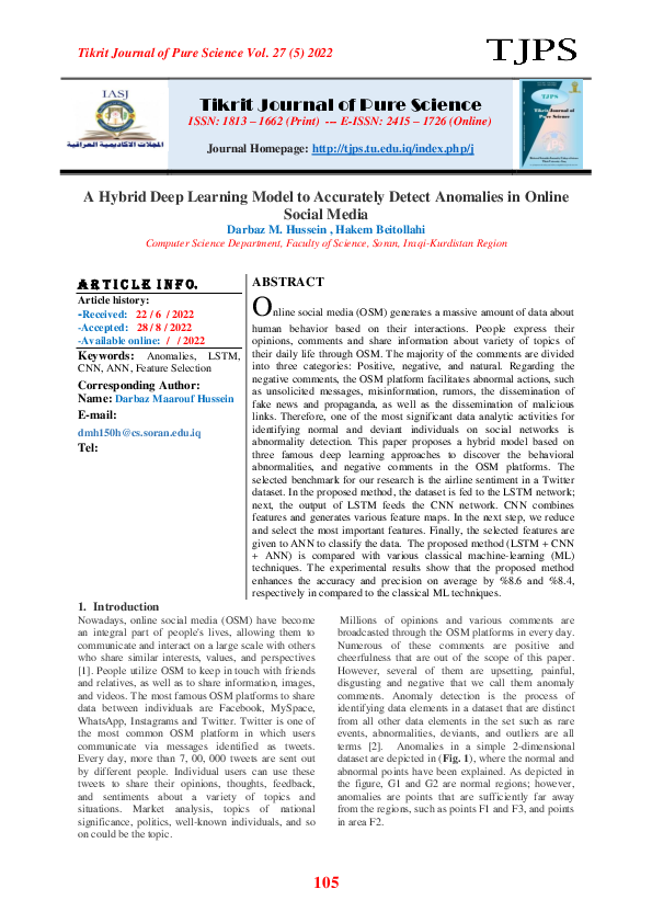 (PDF) A Hybrid Deep Learning Model to Accurately Detect Anomalies in ...