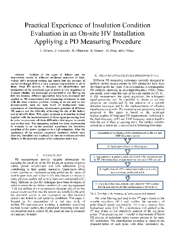 (PDF) Practical experience of insulation condition evaluation in an on ...