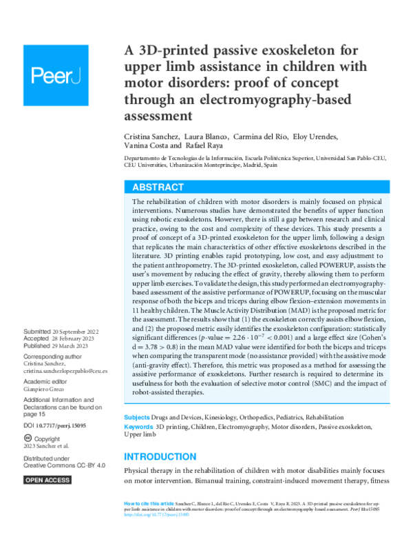 (PDF) A 3D-printed passive exoskeleton for upper limb assistance in ...
