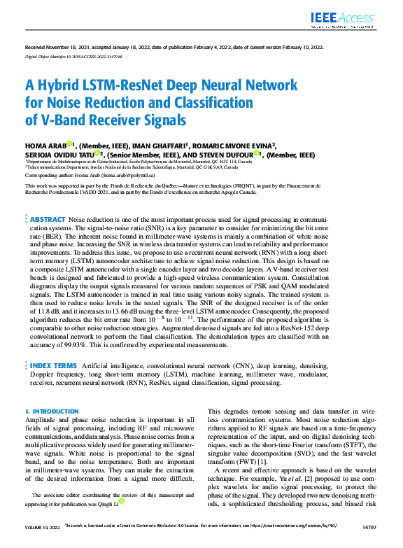 (PDF) A Hybrid LSTM-ResNet Deep Neural Network for Noise Reduction and ...