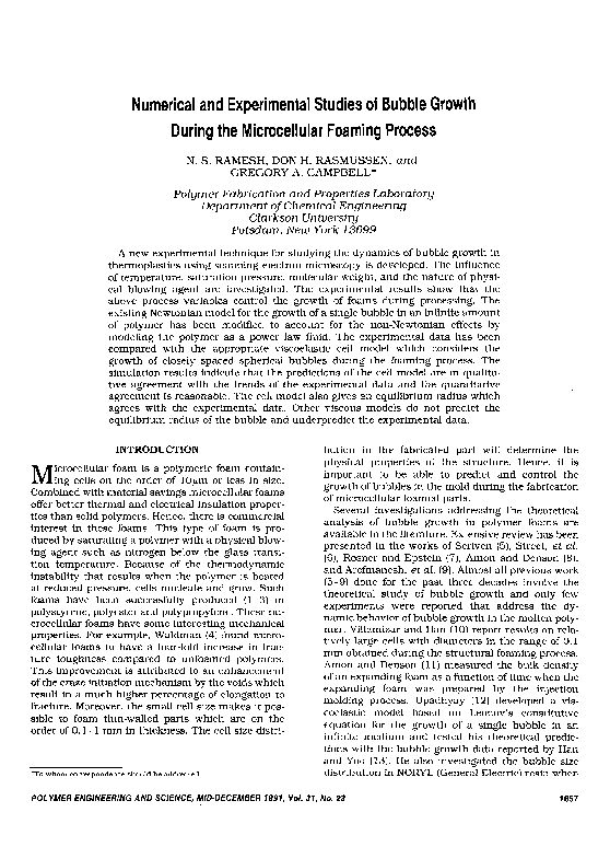 (PDF) Numerical and experimental studies of bubble growth during the ...