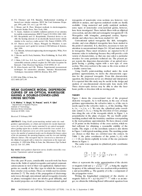 (PDF) Weak guidance modal dispersion curves of an optical waveguide ...