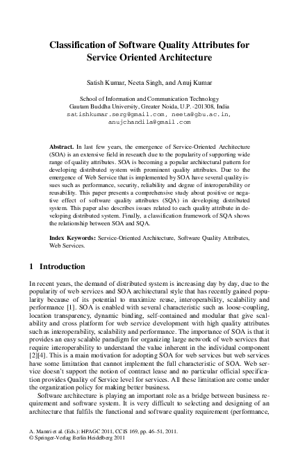 (PDF) Classification of Software Quality Attributes for Service ...
