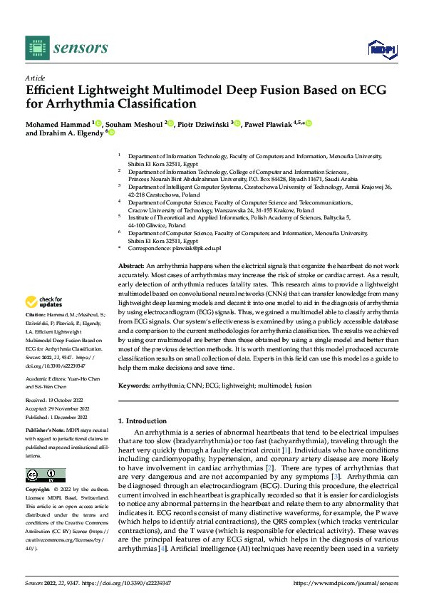 (PDF) Efficient Lightweight Multimodel Deep Fusion Based on ECG for ...