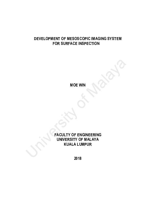 (PDF) Development of mesoscopic imaging system for surface inspection ...
