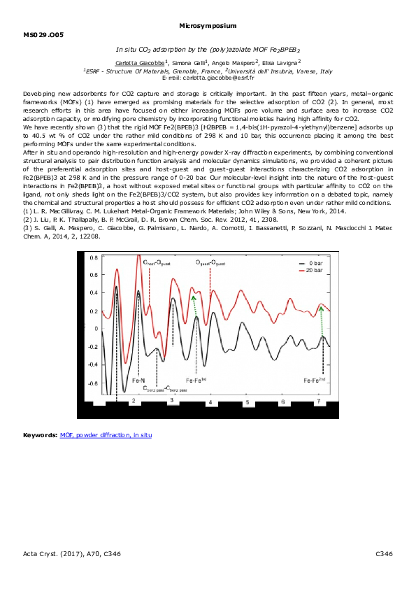 (PDF) In situ CO2 adsorption by the (poly)azolate MOF Fe2BPEB3