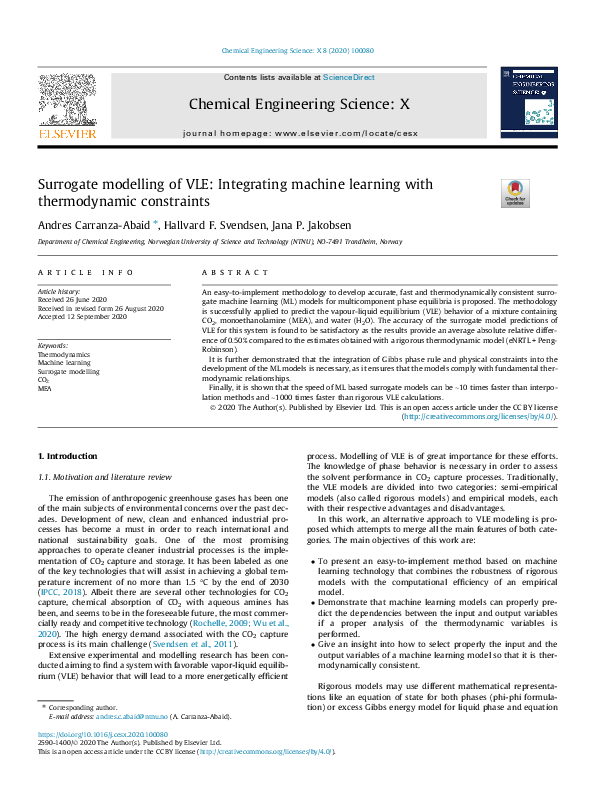 (PDF) Surrogate modelling of VLE: Integrating machine learning with ...
