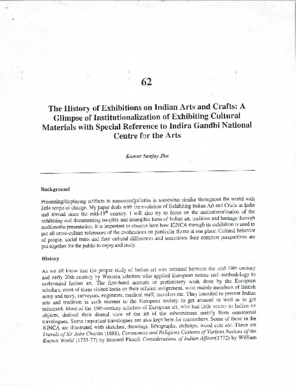 (PDF) The History of Exhibitions on Indian Arts and Crafts: A Glimpse ...