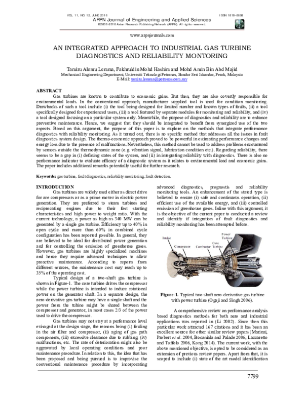 (PDF) An Integrated Approach to Industrial Gas Turbine Diagnostics and ...