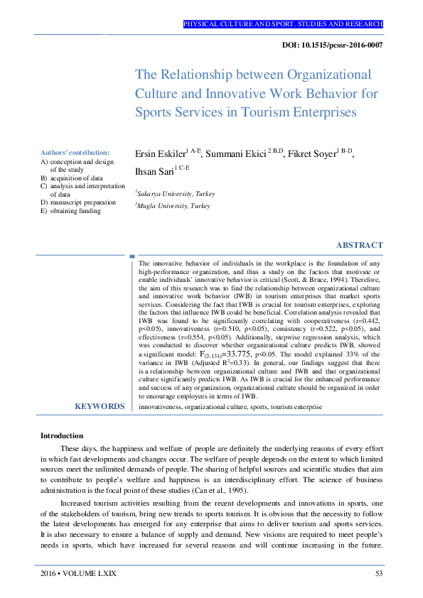(PDF) The Relationship between Organizational Culture and Innovative ...