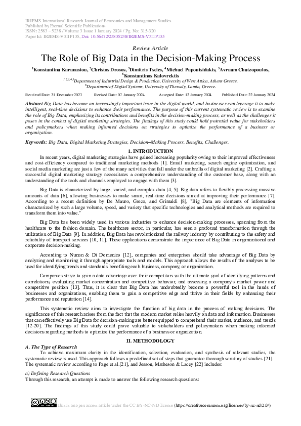 (PDF) The Role of Big Data in the Decision-Making Process