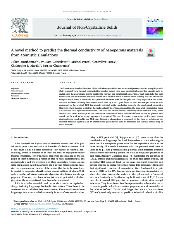 (PDF) A novel method to predict the thermal conductivity of nanoporous ...