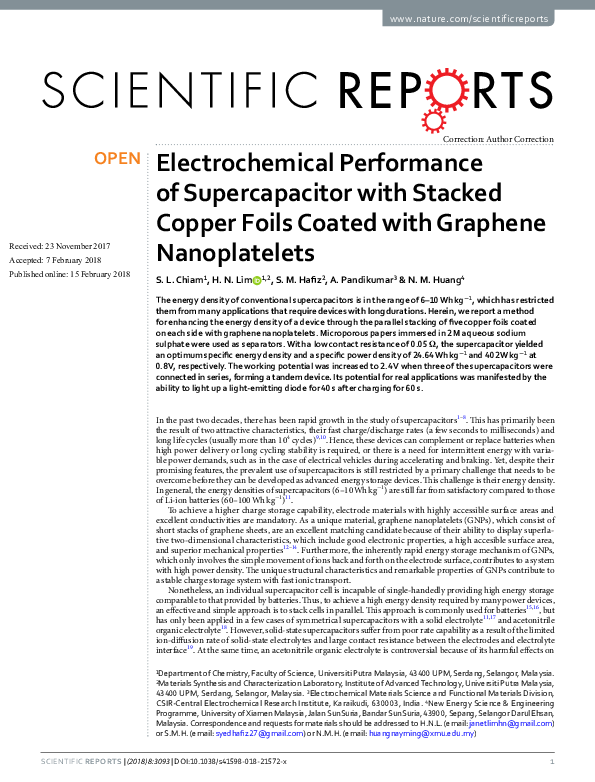 (PDF) Electrochemical Performance of Supercapacitor with Stacked Copper ...