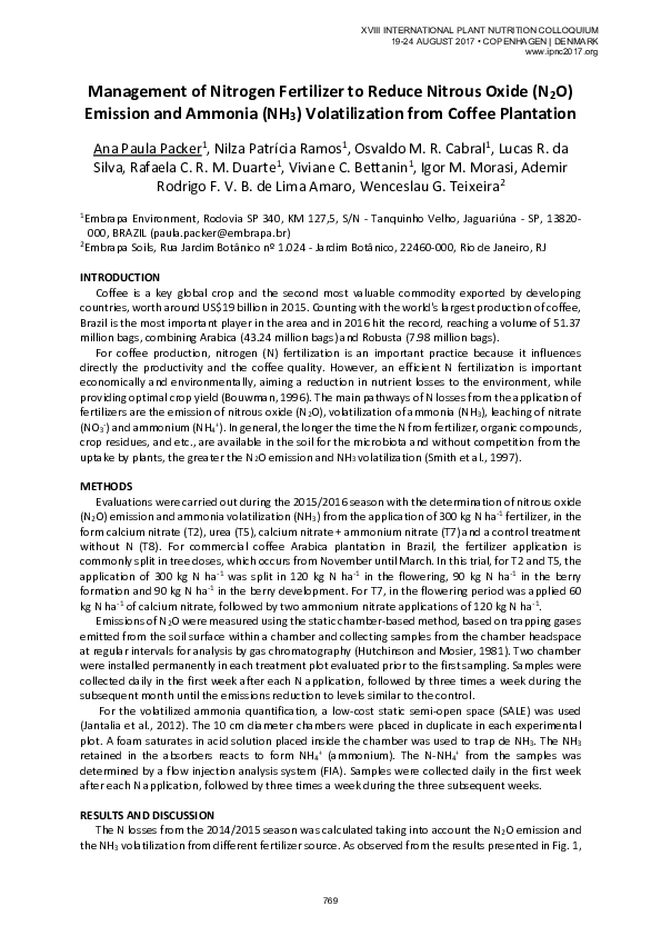 (PDF) Management of nitrogen fertilizer to reduce nitrous oxide (N2O ...
