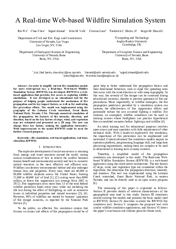 (PDF) A Real-time Web-based Wildfire Simulation System