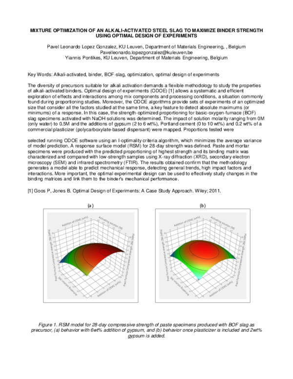 (PDF) Mixture optimization of an alkali-activated steel slag to ...