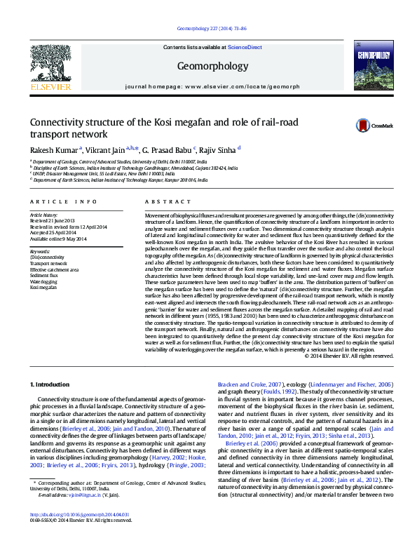 (PDF) Connectivity structure of the Kosi megafan and role of rail-road ...