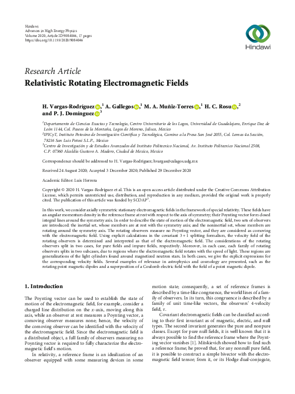 (PDF) Relativistic Rotating Electromagnetic Fields