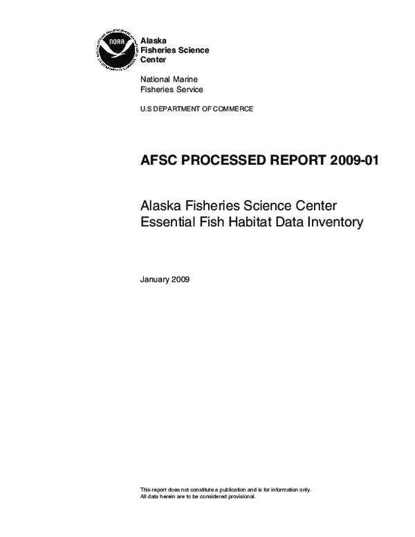 (PDF) Alaska Fisheries Science Center essential fish habitat data inventory